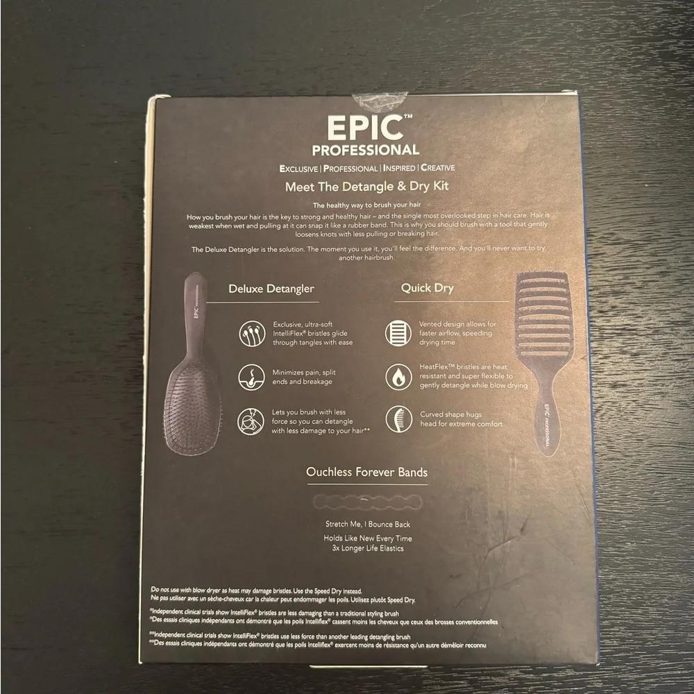 NWT Epic Professional Detangle & Hairbrush Kit